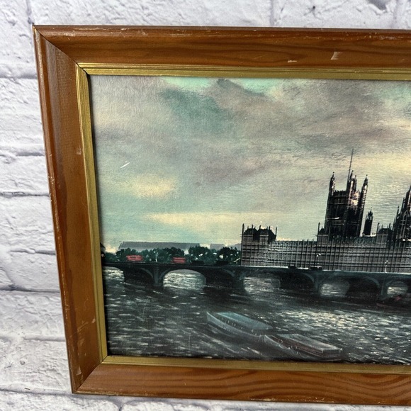 H.MOSS BIG BEN LONDON AT DAWN 12.5X26.5 COLOR LITHOGRAPH FRAMED - Picture 2 of 13